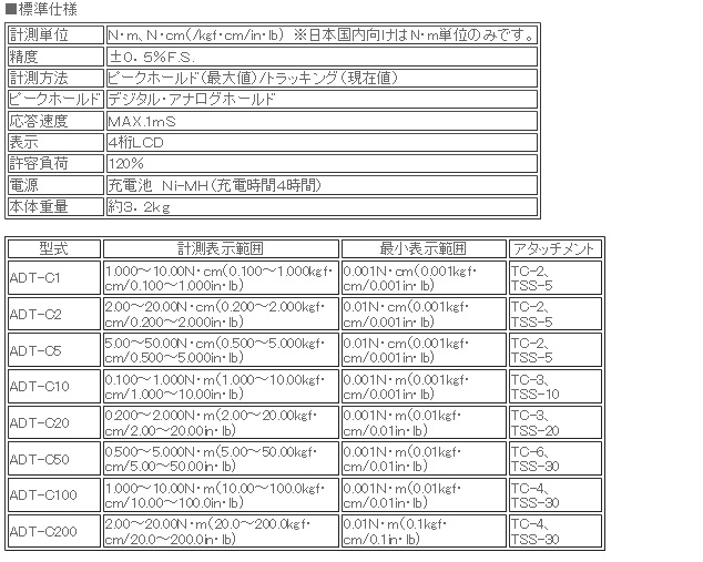 日本ATTONIC亞通力ADT-C200扭矩測試儀